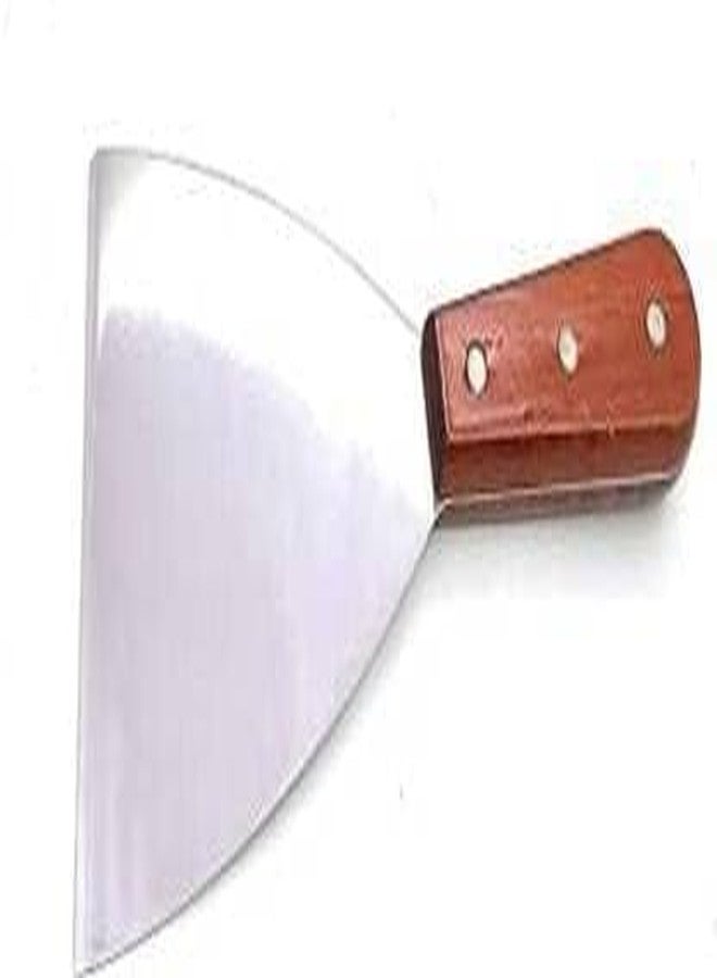 Tekzie Stainless Steel Pizza, Pastry & Ice Cream Cutting Plain Scrapper with Wooden Handle (Pack of 2) - Image 2